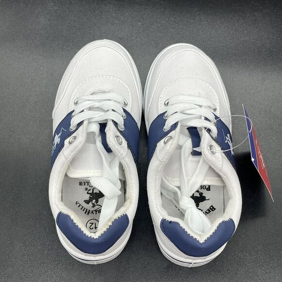 Beverly Hills Polo Club boys canvas sneaker size 12 white blue BH89181 - Picture 5 of 9